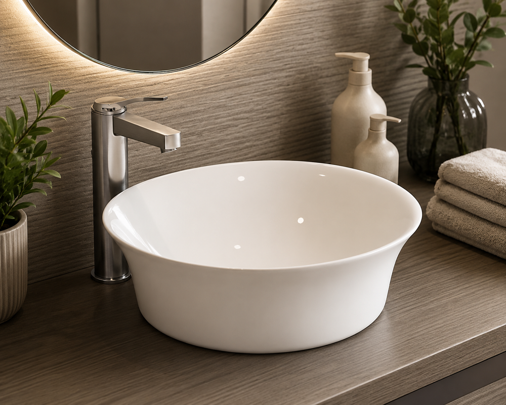 Lavabo porcelana sobre encimera AJAX