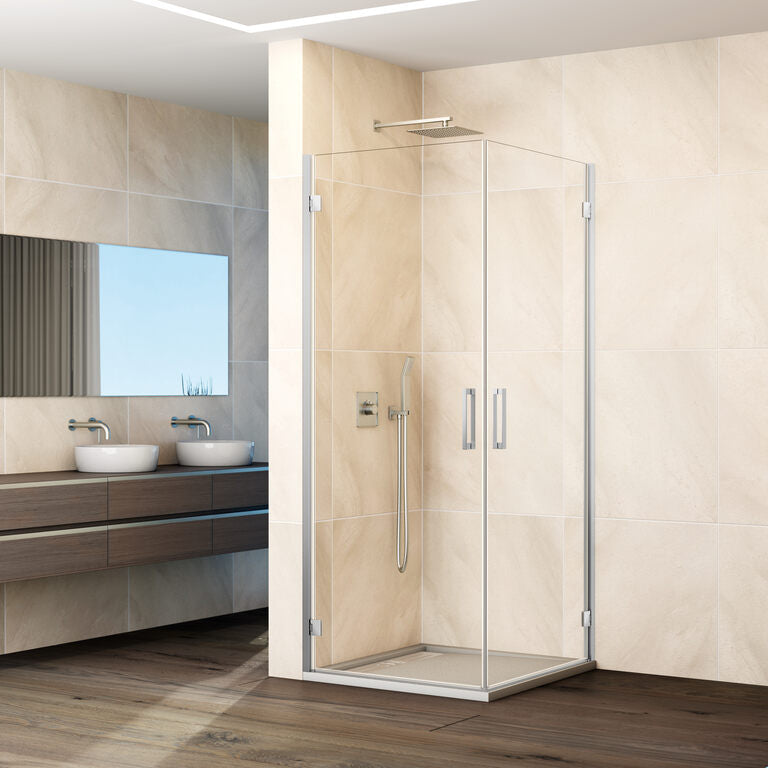 Mampara angular abatible 2 puertas GLASS