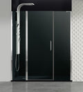 Mampara frontal fijo + puerta abatible + fijo OPEN