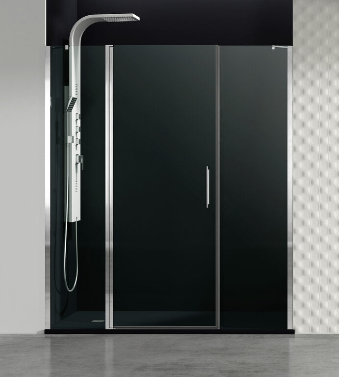 Mampara frontal fijo + puerta abatible + fijo OPEN