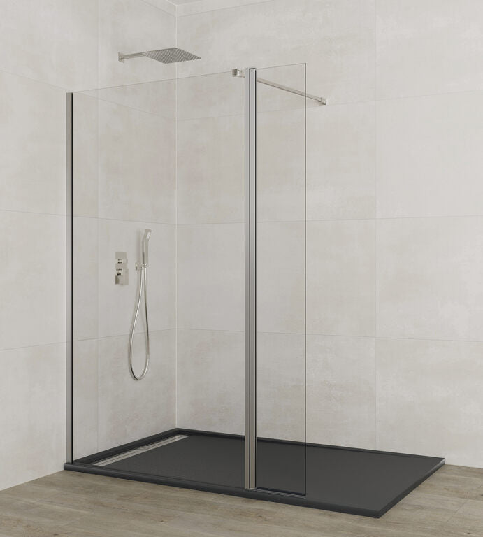 Walk-in-bruseafskærmning med fast panel + svingpanel SCREEN